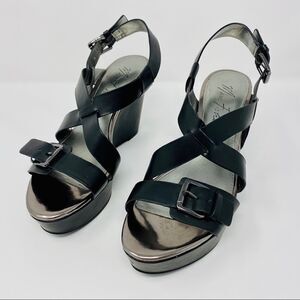 Marc Fisher - Black Faux-Leather Platform …